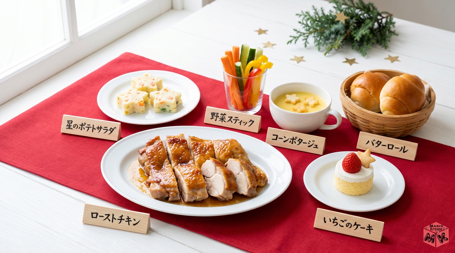 献立Aチキンの聖夜の一膳