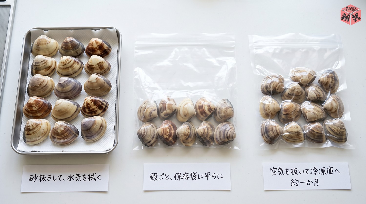 はまぐりの冷凍保存