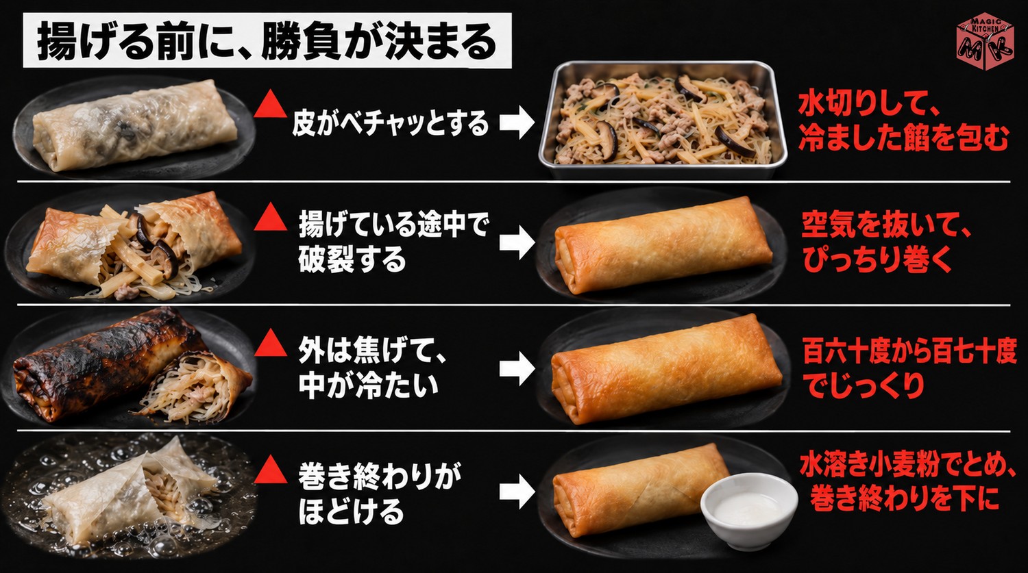 春巻きのよくある失敗と対策