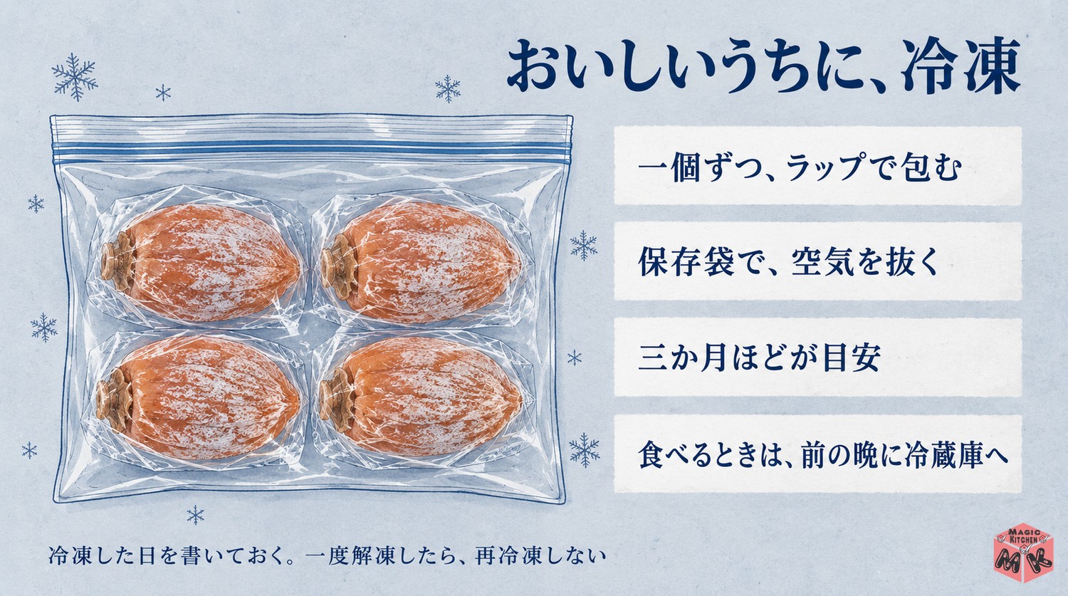 干し柿の冷凍保存