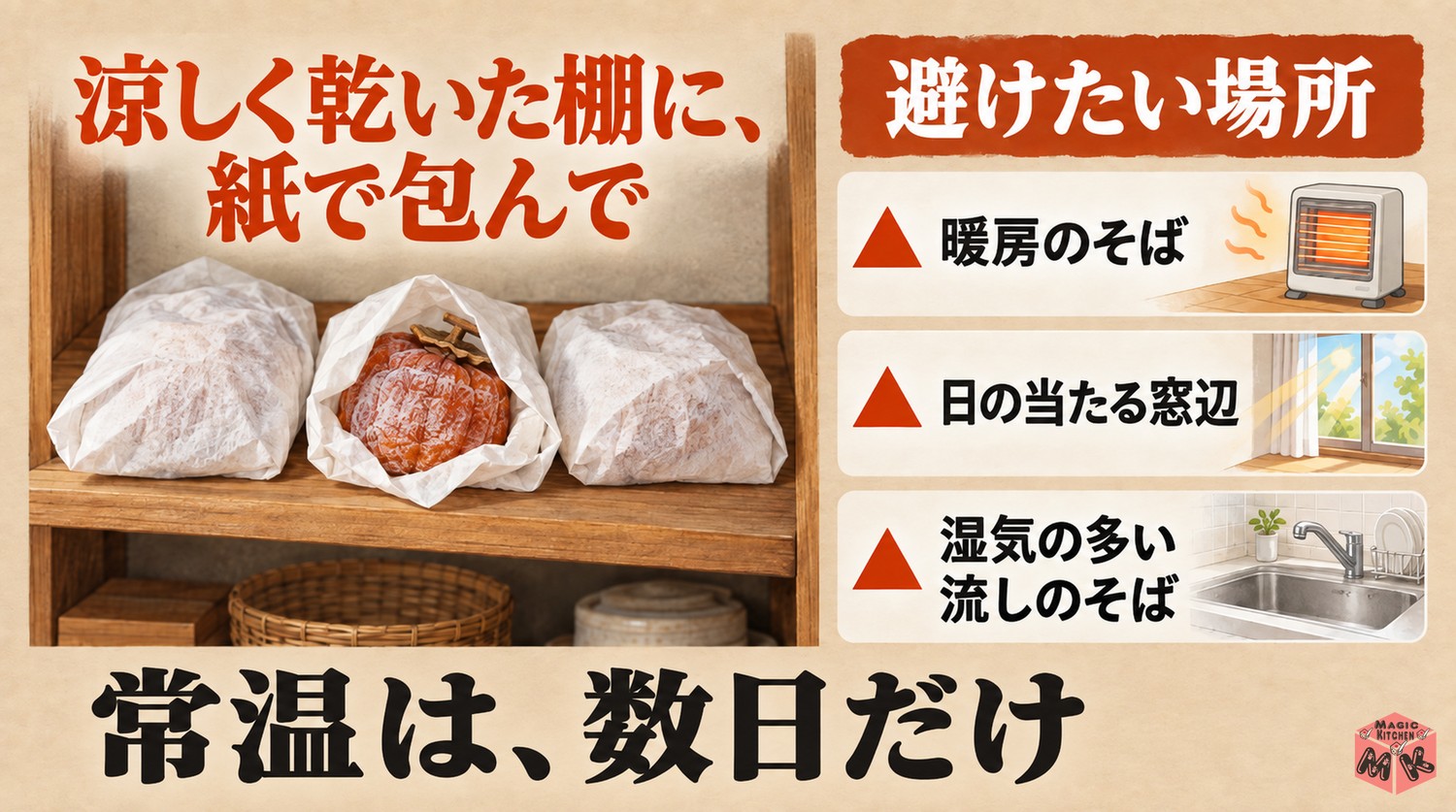 干し柿の常温保存の置き場所