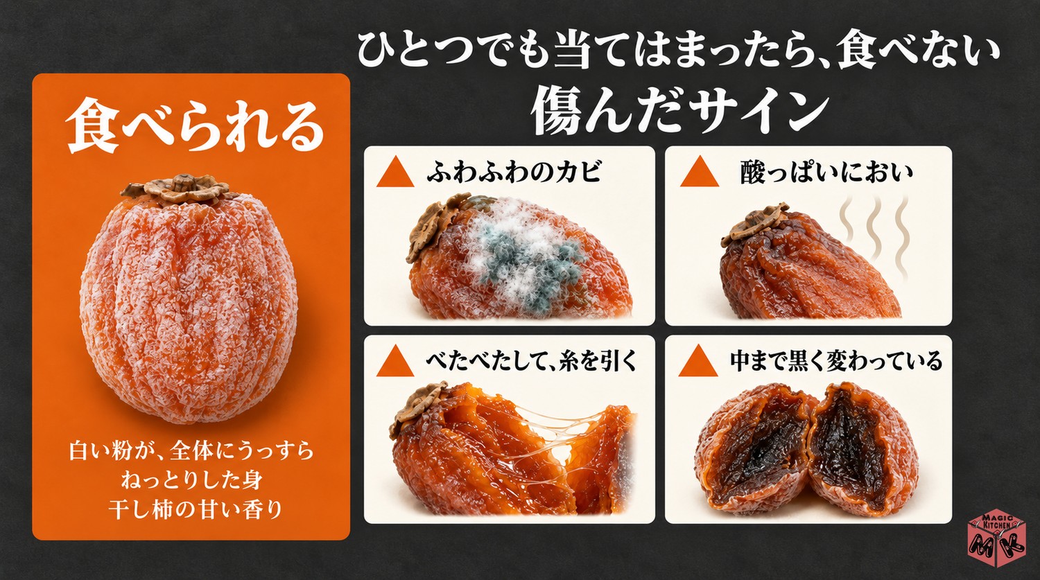 傷んだ干し柿の見分け方