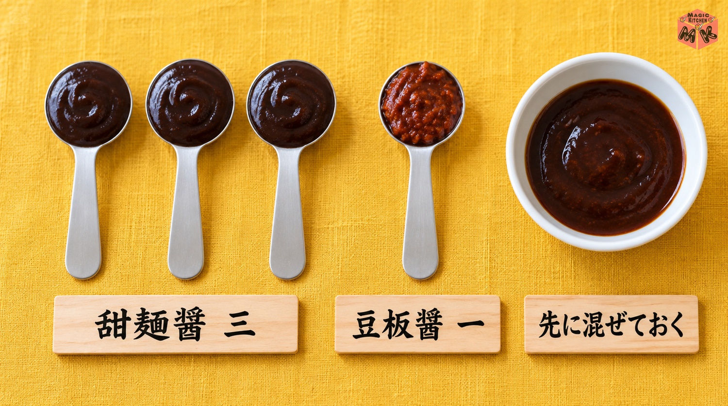 回鍋肉の甜麺醤の黄金比