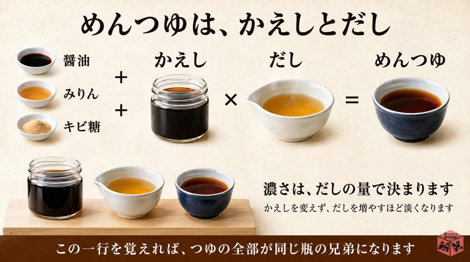 かえしとだしの方程式の図解