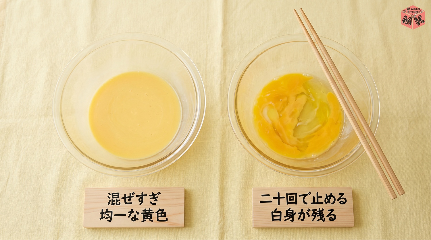 卵焼きの卵液は混ぜすぎない