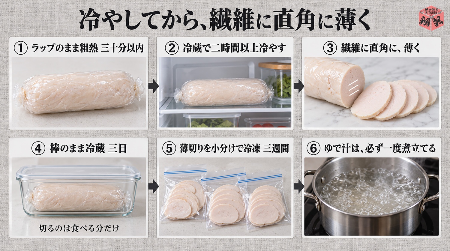 鶏ハムの切り方と保存
