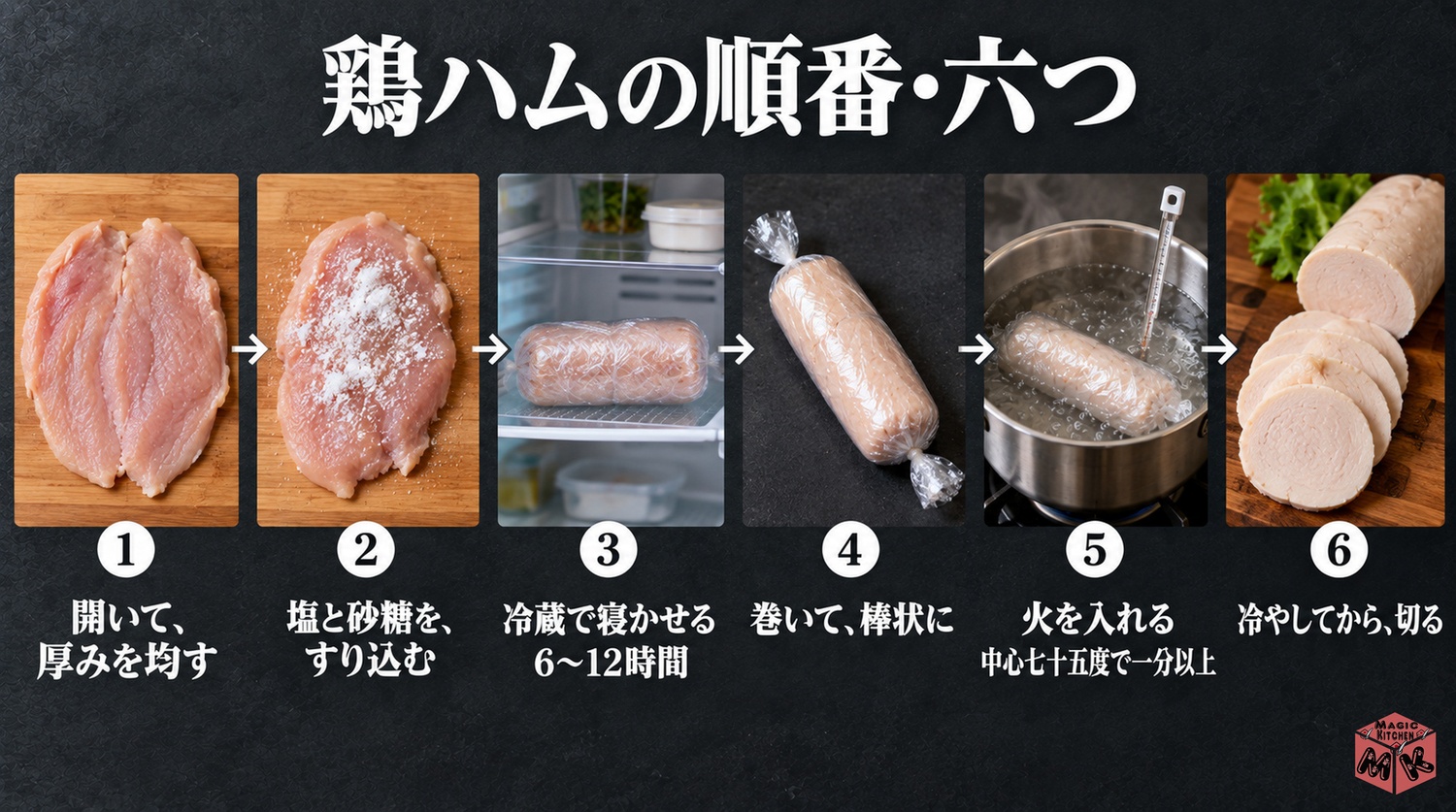 鶏ハムの作り方6工程