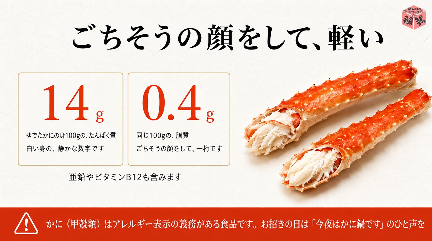 かにの高たんぱく低脂質の数字と甲殻類アレルギーの注意