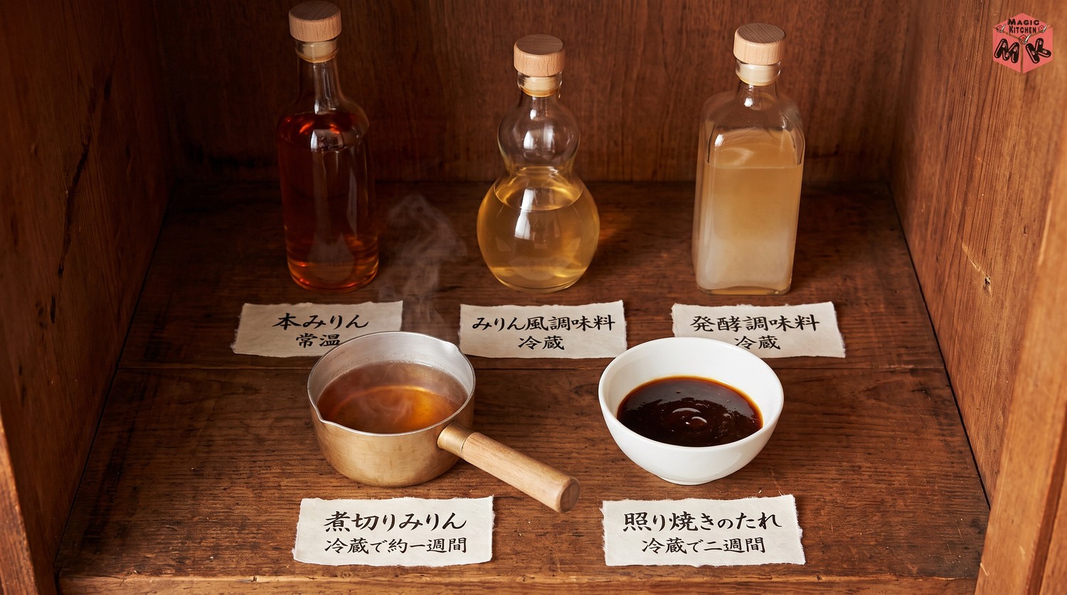 みりんの種類と使い切り(本みりん・みりん風調味料・発酵調味料・煮切りみりん)