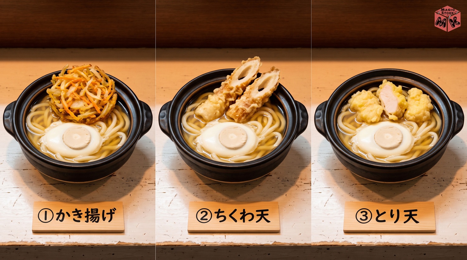 かき揚げとちくわ天ととり天の天守の交代3選