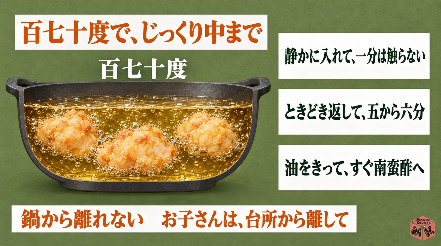 チキン南蛮の揚げ方