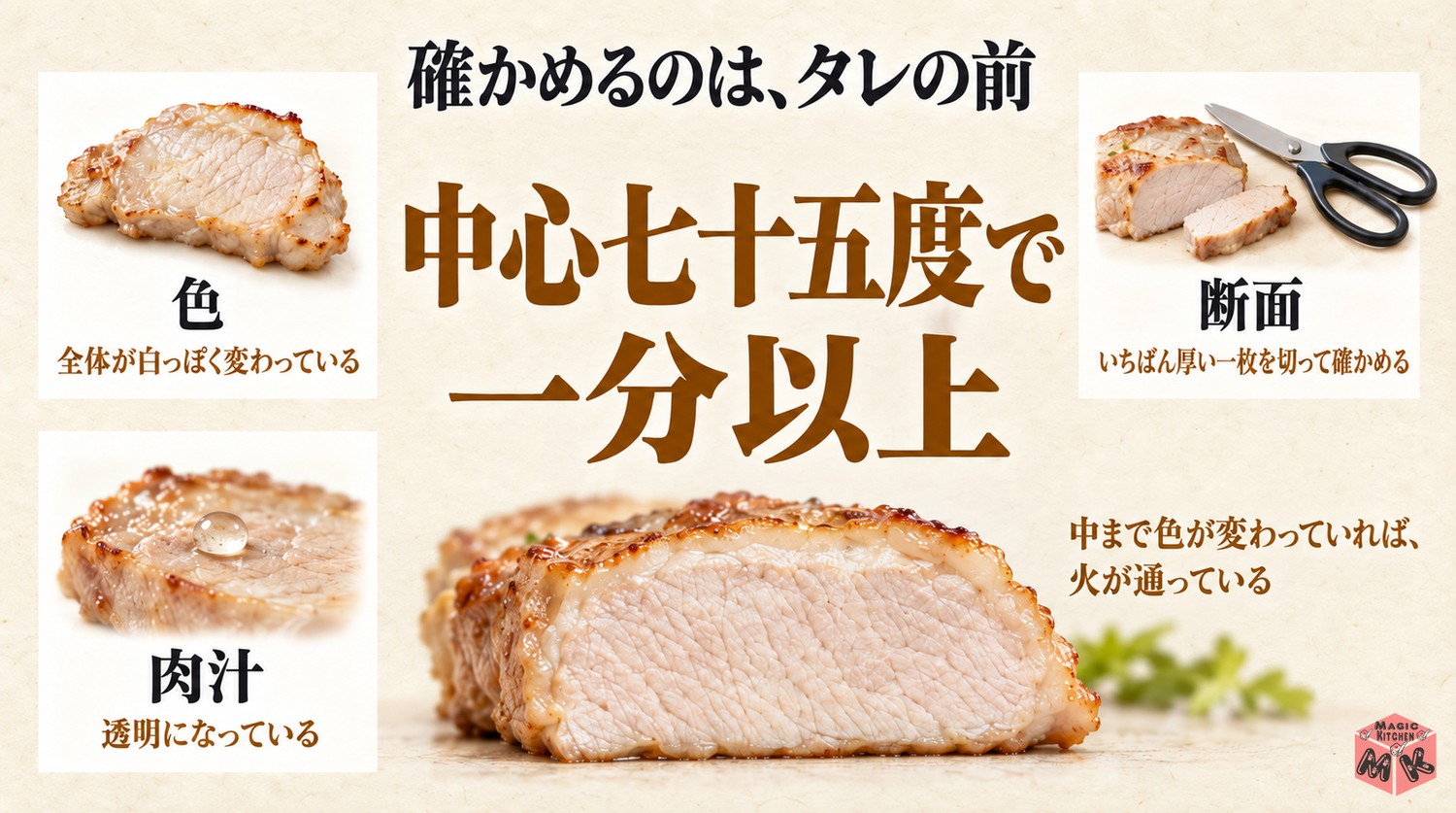 生姜焼きの火の通りを確かめる3つの合図