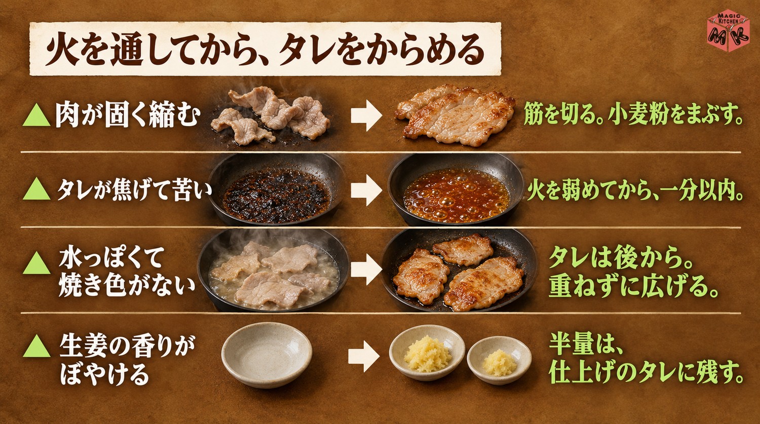 生姜焼きのよくある失敗と対策