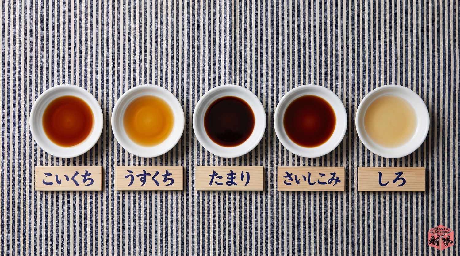 醤油の種類と使い分け（こいくち・うすくち・たまり・さいしこみ・しろ）と保存の違い