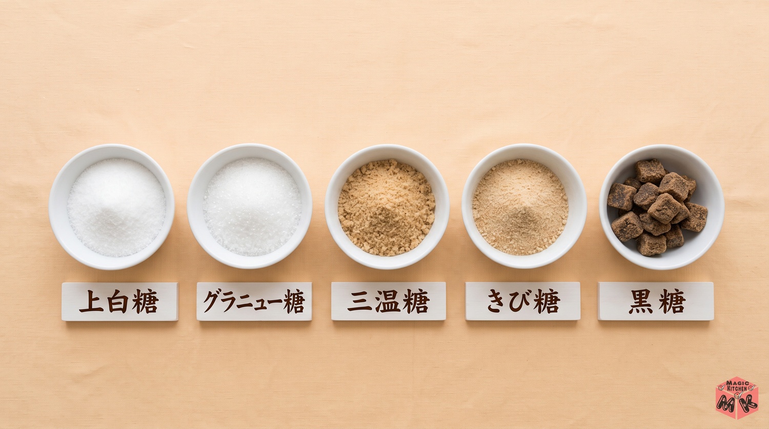 砂糖の種類と使い分け（上白糖・グラニュー糖・三温糖・きび糖・黒糖）