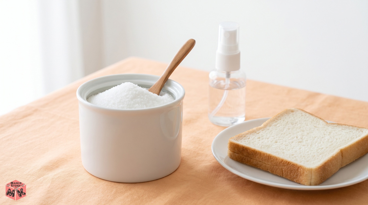 砂糖の保存方法まとめ（砂糖壺と、戻すための霧吹きと食パン）