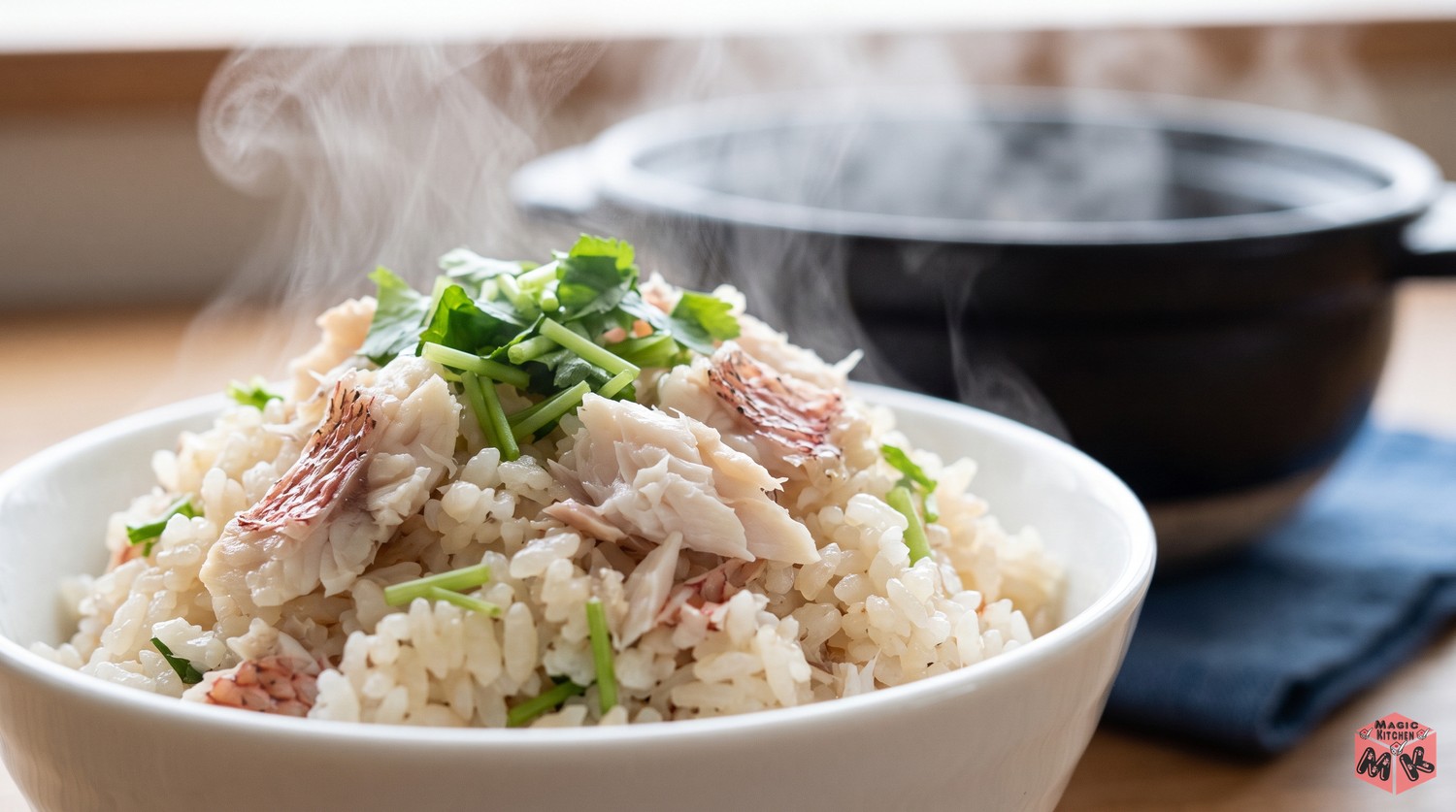 茶碗によそった鯛めし