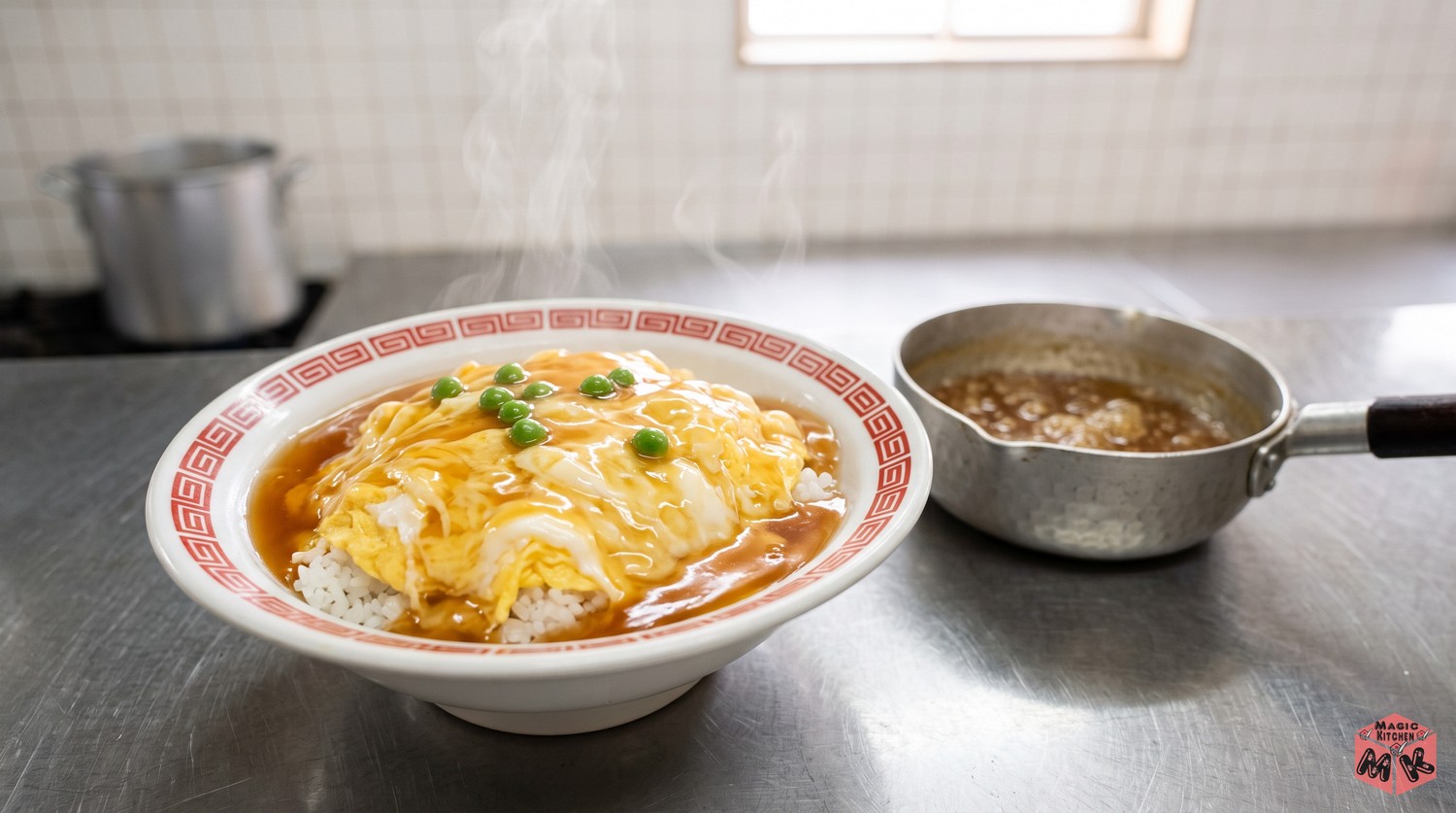 甘酢あんをかけた天津飯
