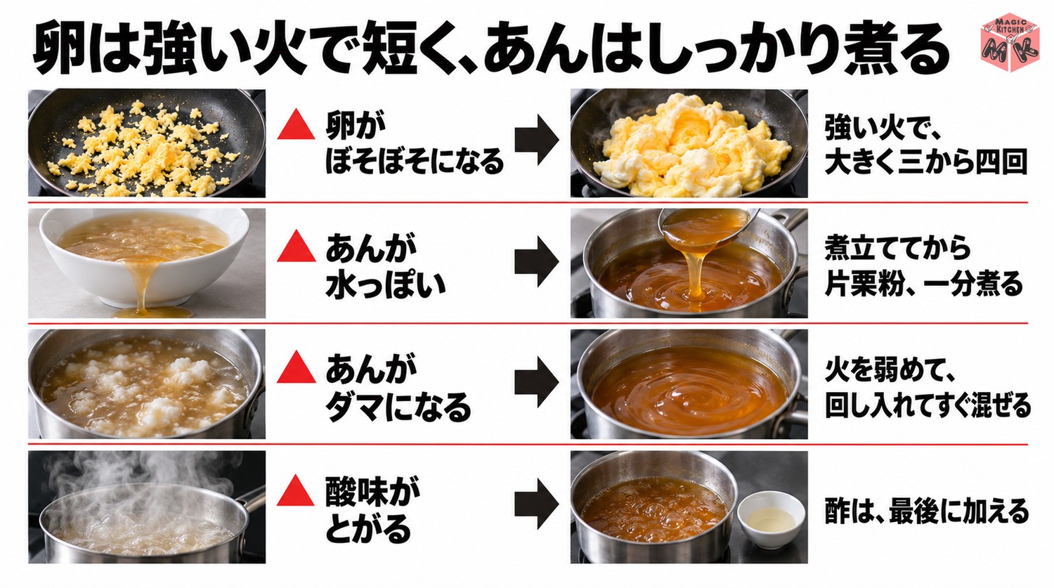 天津飯のよくある失敗と対策