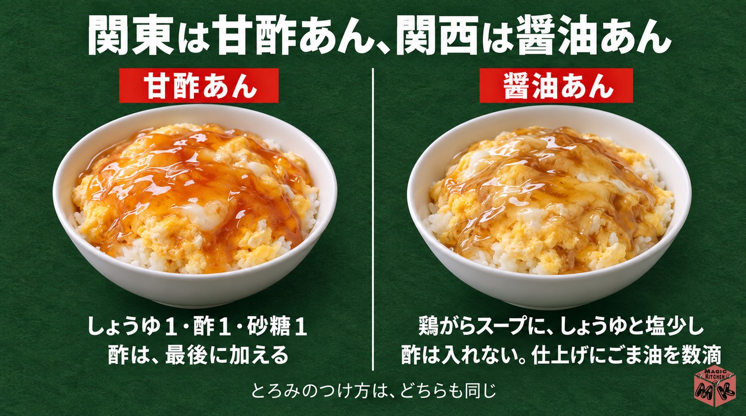 甘酢あんと醤油あんの違い