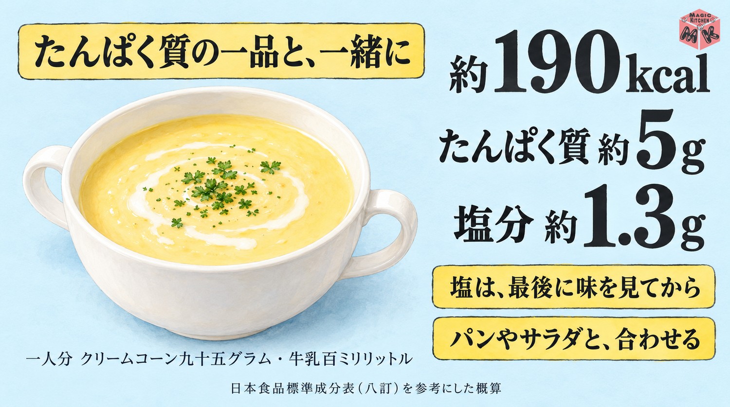 コーンスープ1人分の栄養の目安