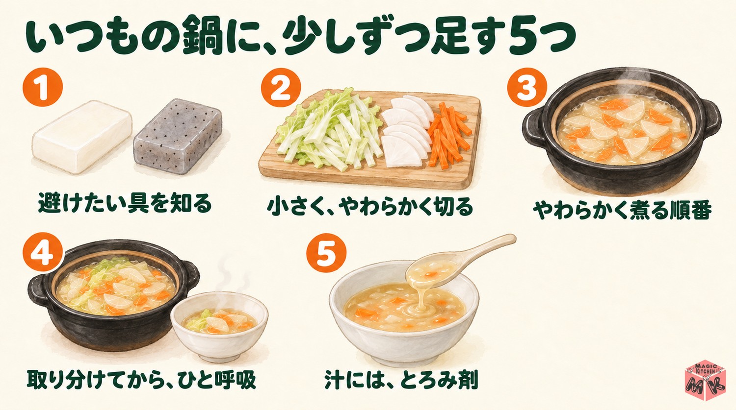 高齢者に安全な鍋の5つのポイント