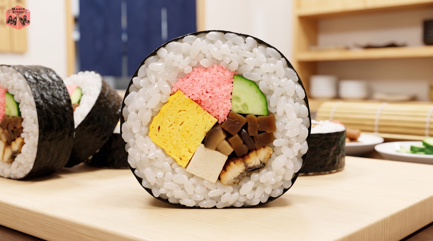 具がきれいに並んだ太巻きの断面