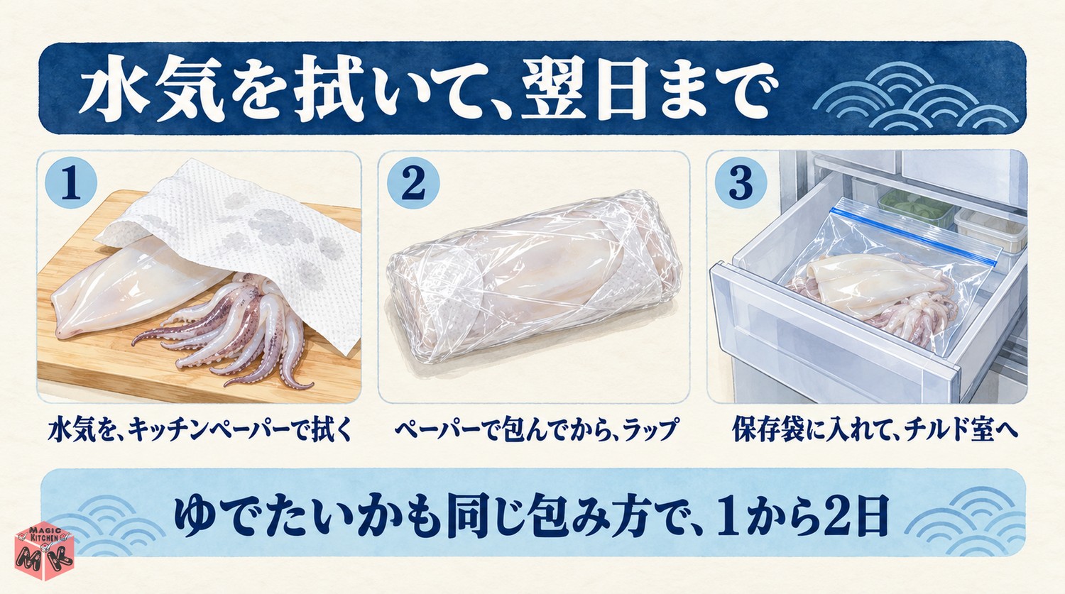 いかの冷蔵保存の仕方