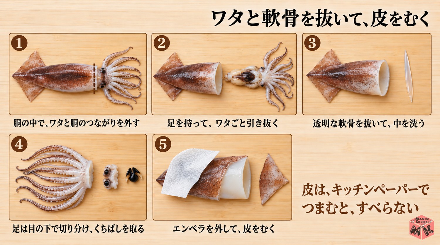 いかのさばき方の手順