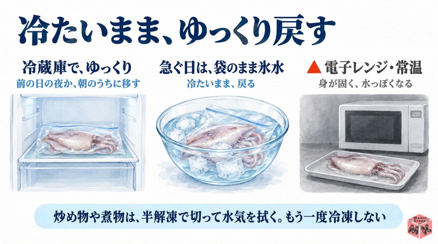 冷凍いかの解凍の仕方