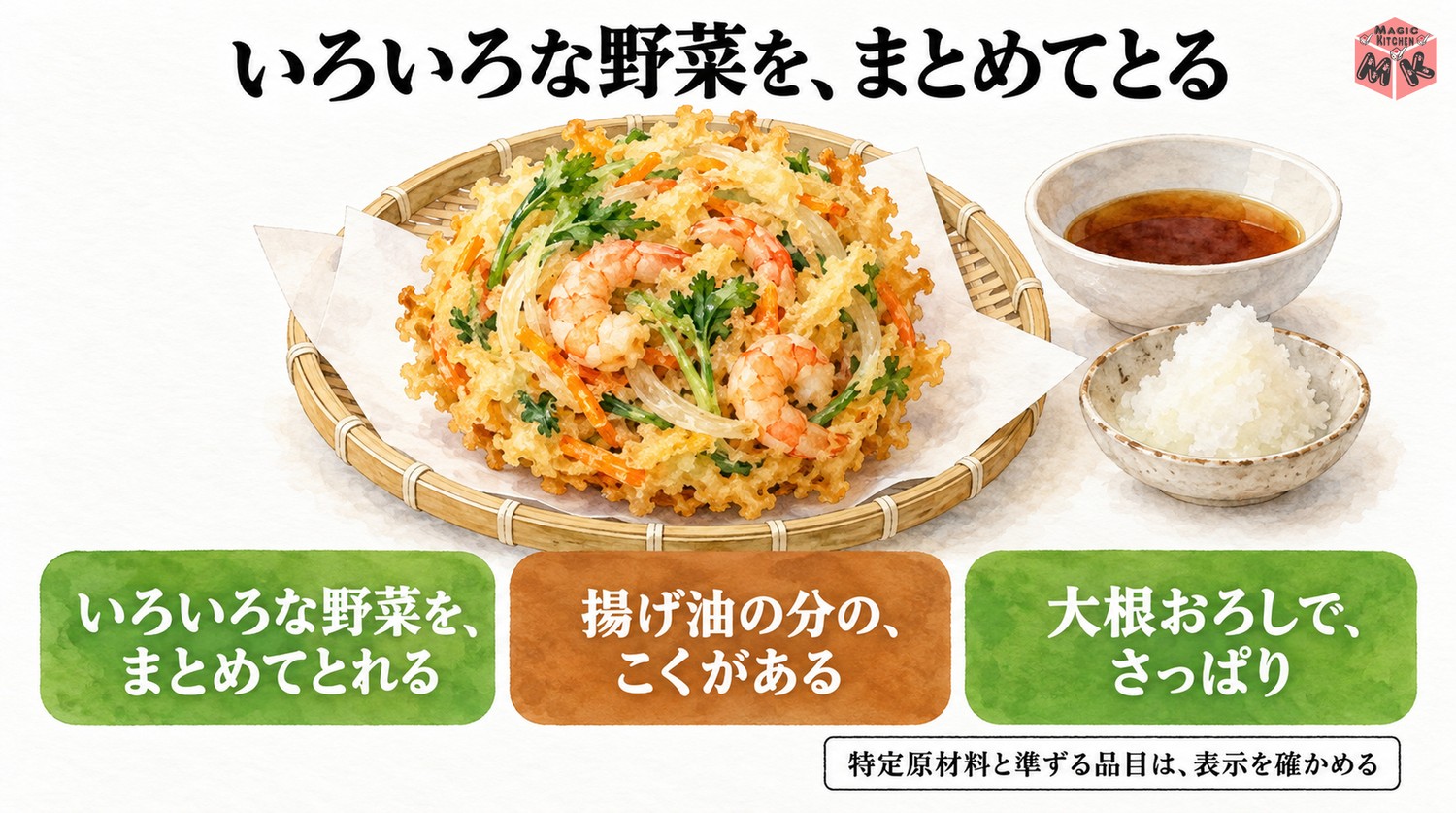 かき揚げの栄養の考え方