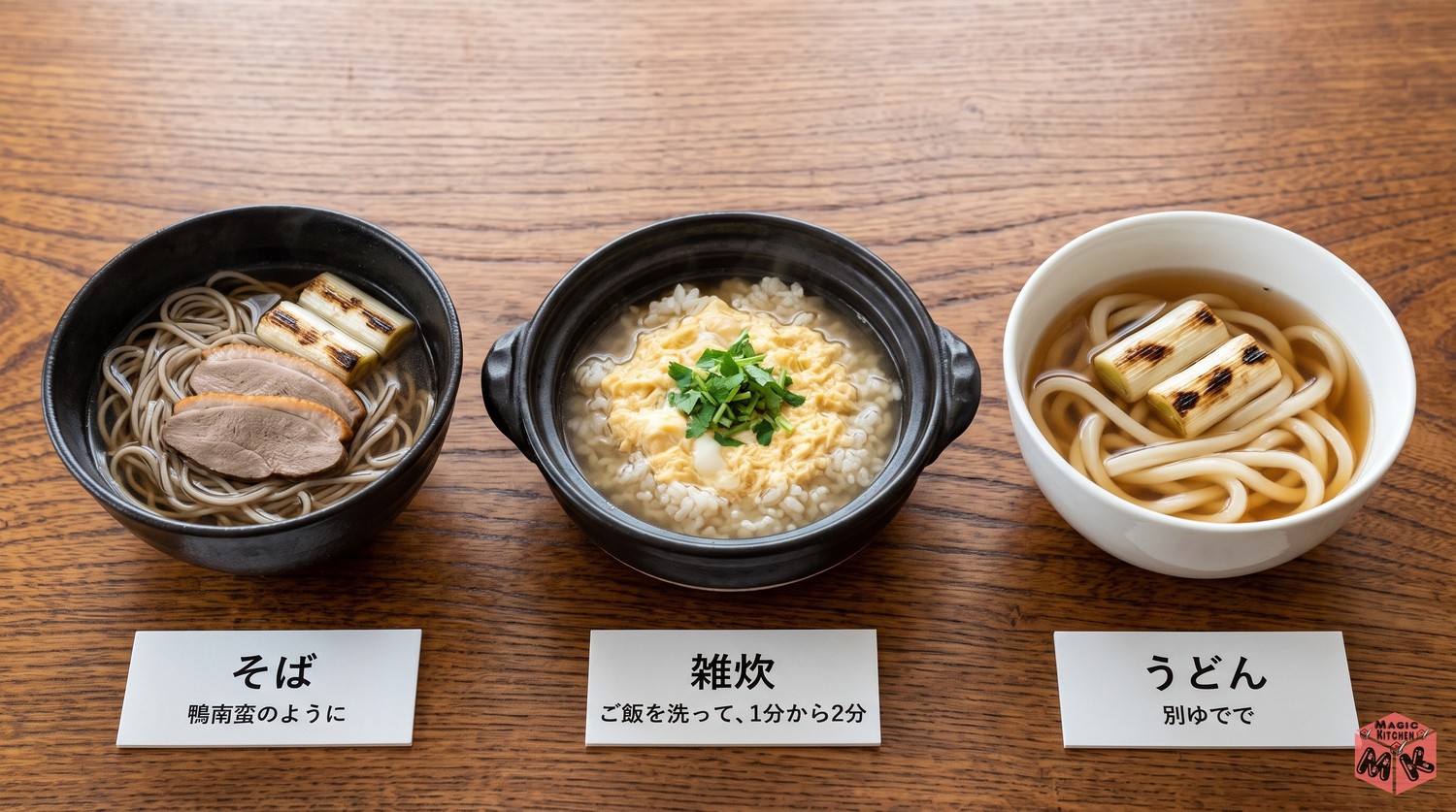 鴨鍋の〆の3選