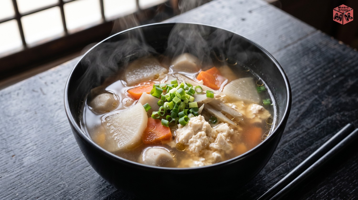 湯気の立つけんちん汁