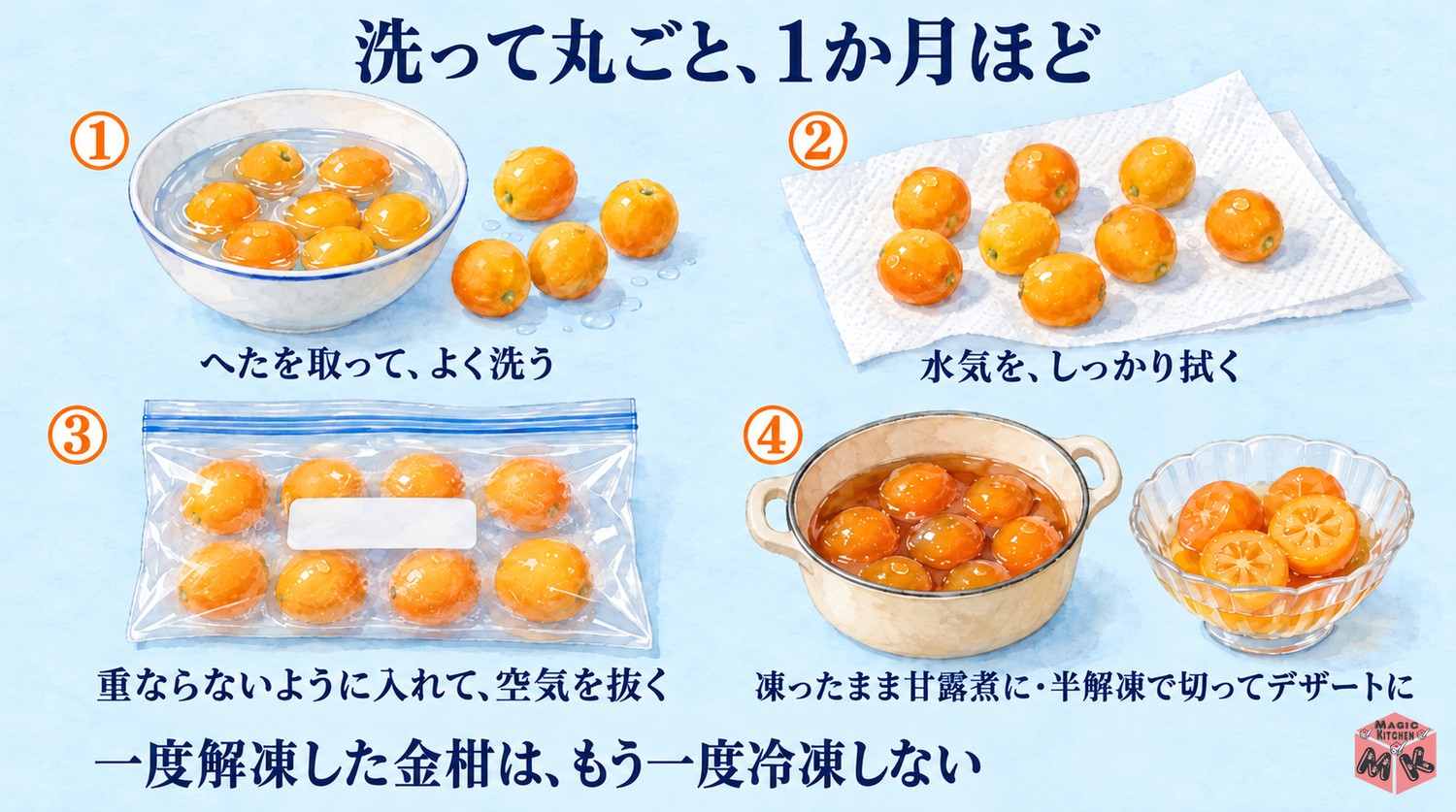 金柑の冷凍保存の仕方