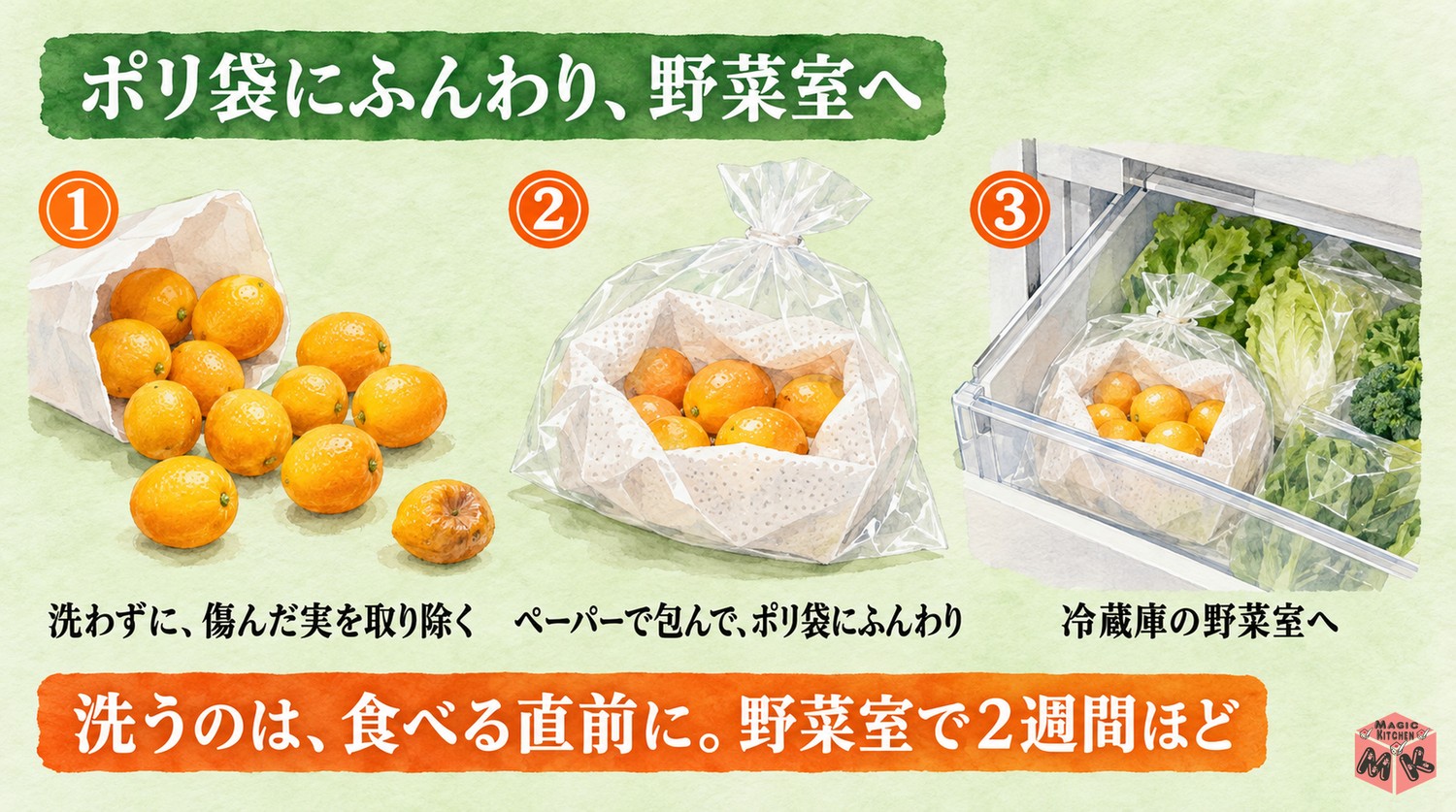 金柑の冷蔵保存の仕方