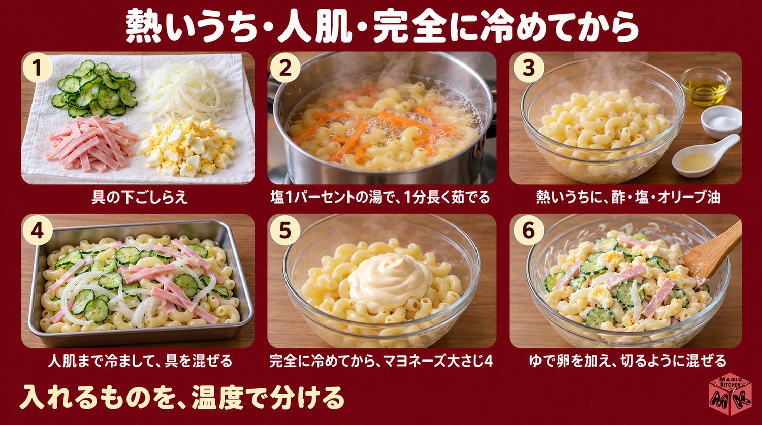 マカロニサラダの作り方6工程