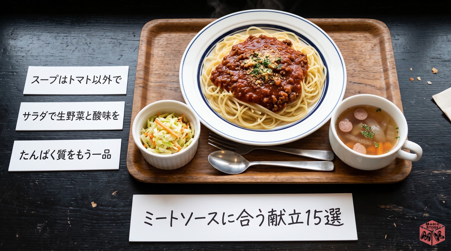 ミートソースに合う献立のまとめ