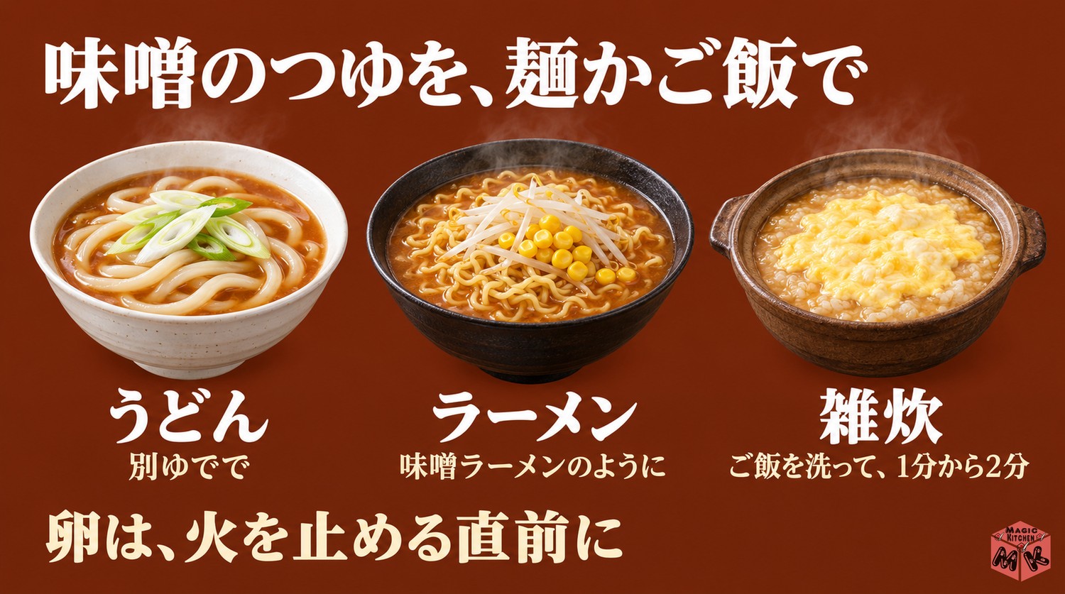味噌鍋の〆の3選
