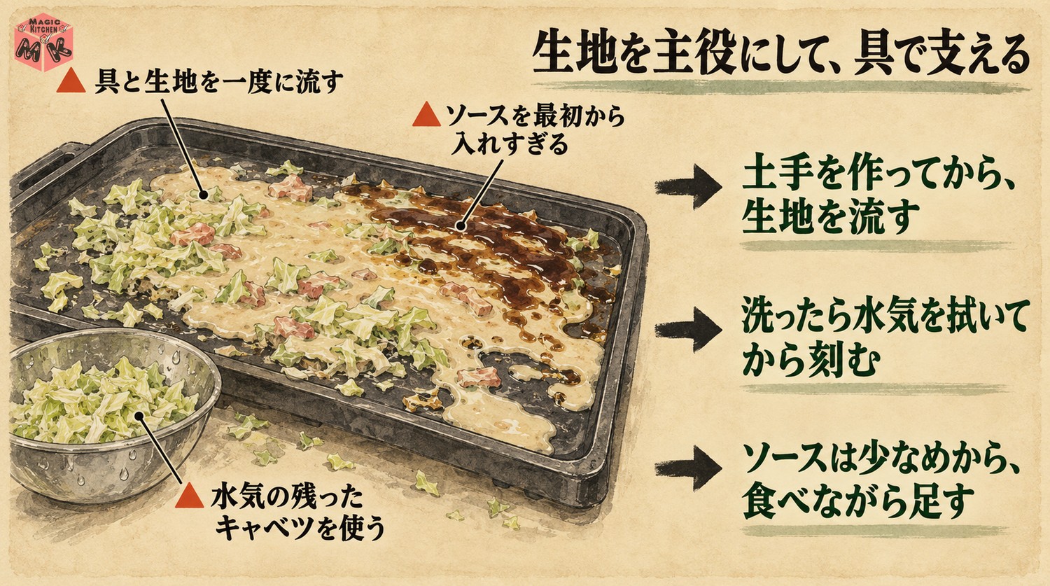 もんじゃ焼きの具材選びで避けたいこと3つ