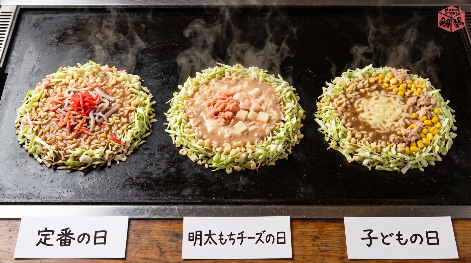 もんじゃ焼きの具材の組み合わせ例