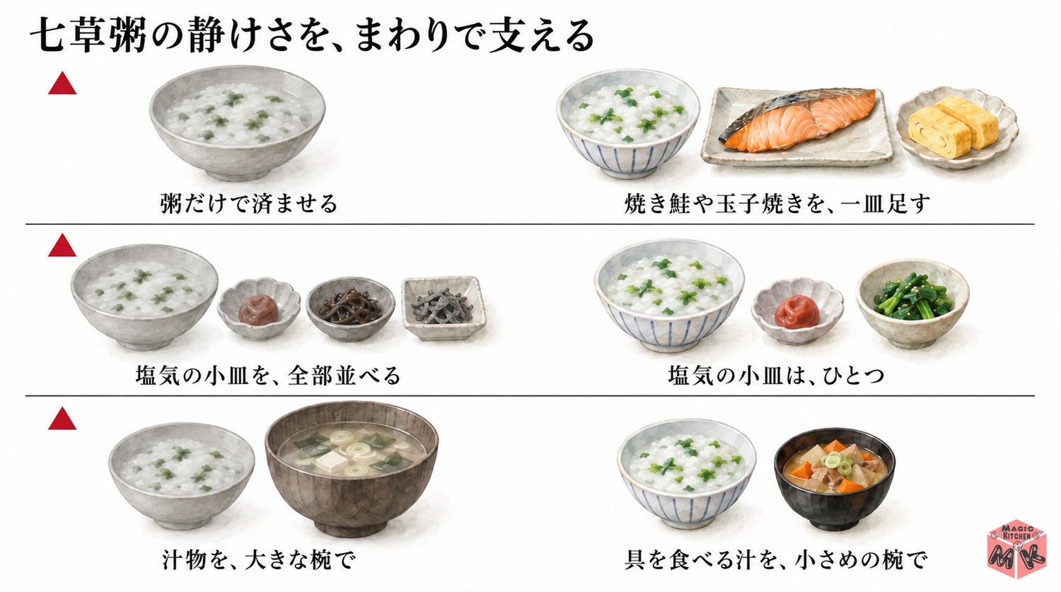七草粥の献立で避けたい組み合わせ