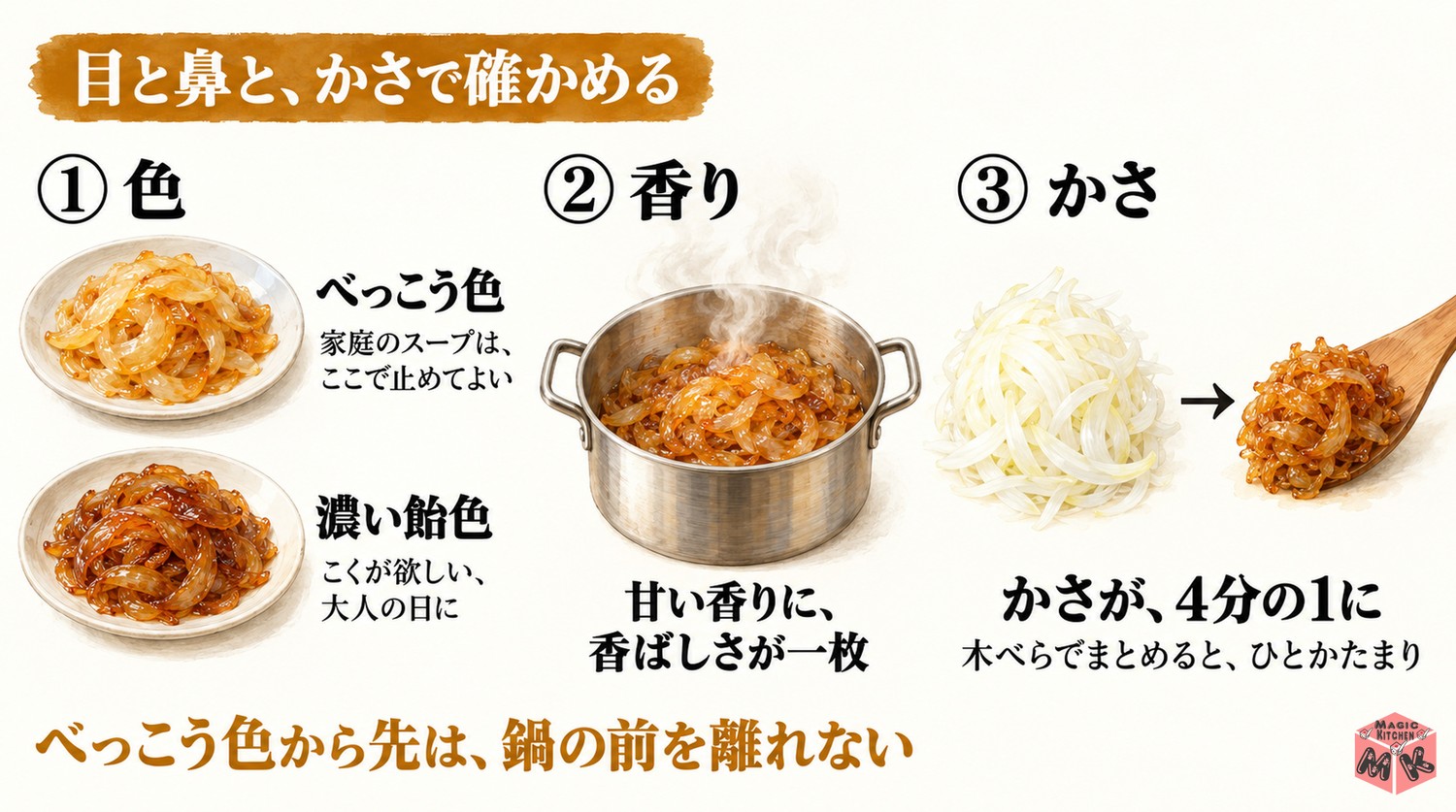飴色玉ねぎの見極め方3つの合図