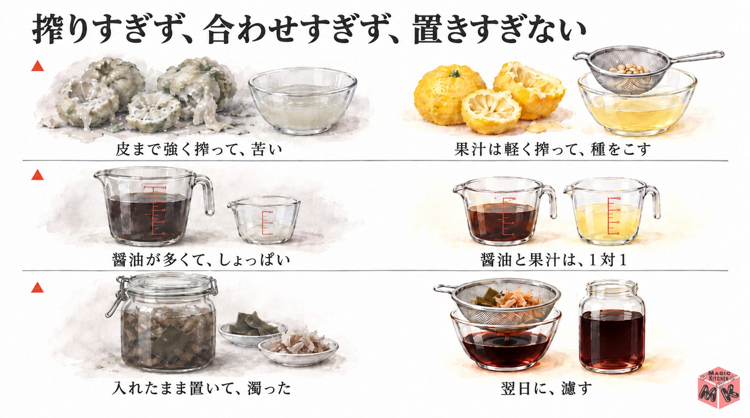 ポン酢作りのよくある失敗と対策