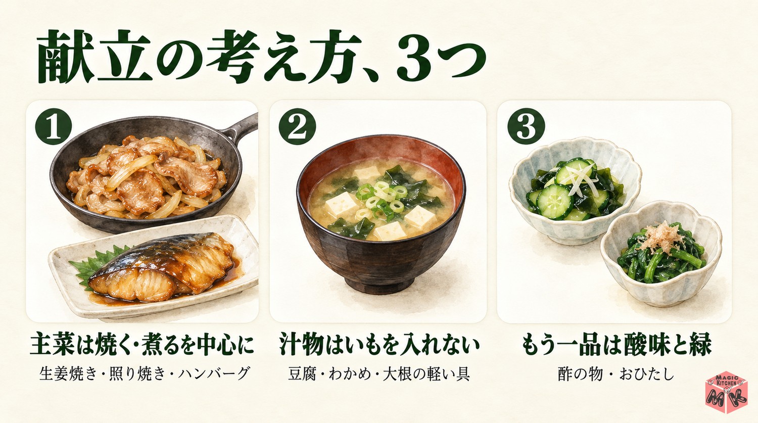 ポテトサラダの献立の考え方3つ