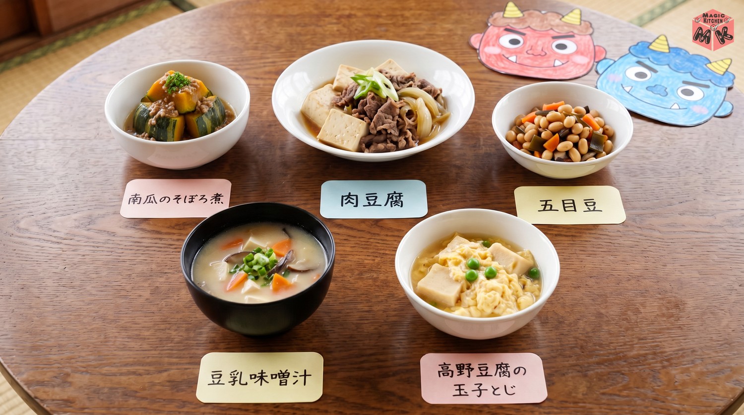 子どもと祝う節分の大豆とかぼちゃの5品