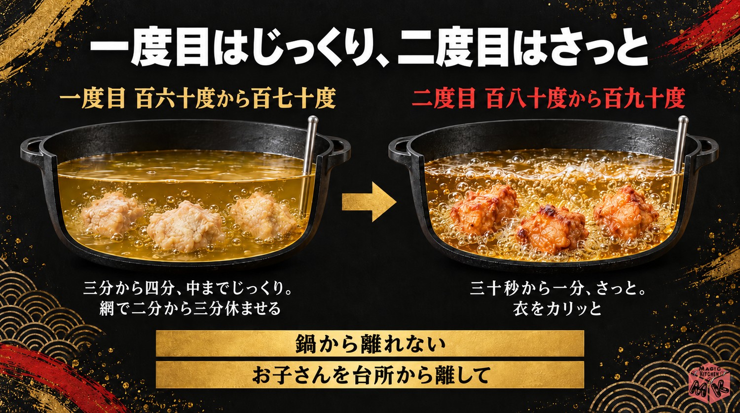 酢豚の二度揚げの温度