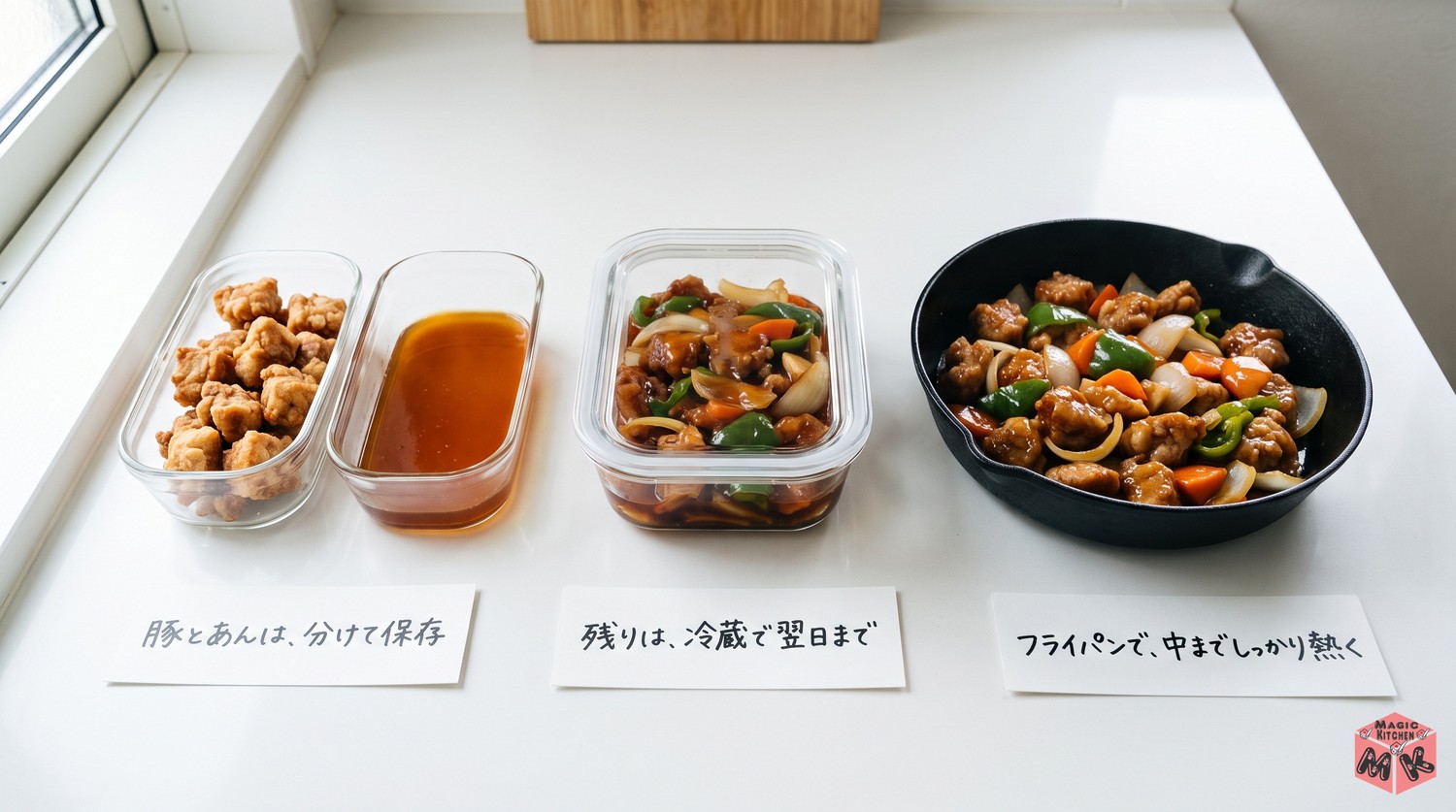 酢豚の保存と温め直し