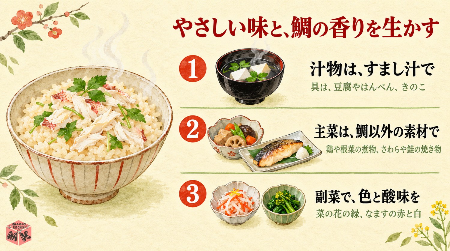 鯛めしの献立の考え方3つ