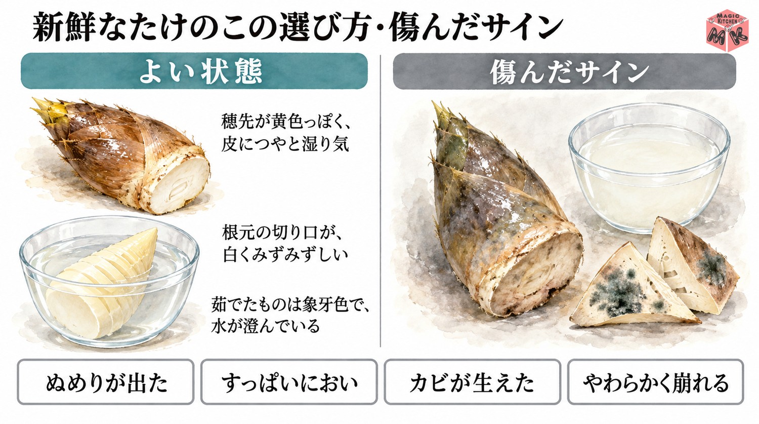 たけのこの選び方と傷んだサイン