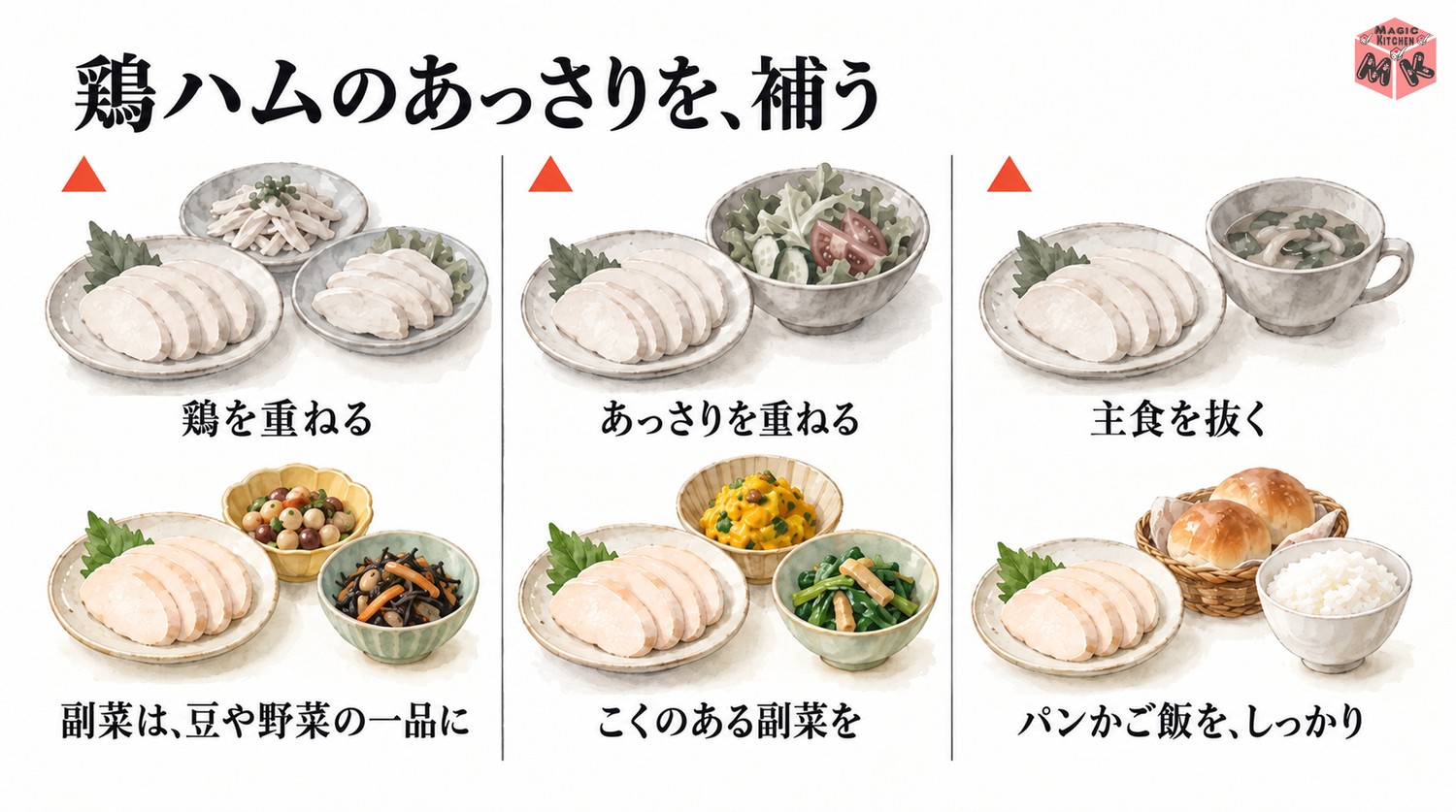 鶏ハムの献立で避けたい組み合わせ